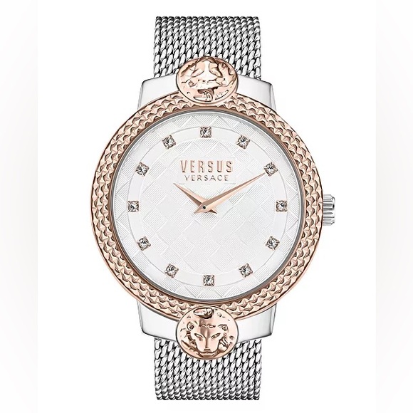 Versus Versace Accessories - Versus Versace Women's Mouffetard 2 Hand Silver-Tone Stainless Steel Watch 38mm